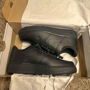 Never Worn Black Nike Air Force Ones